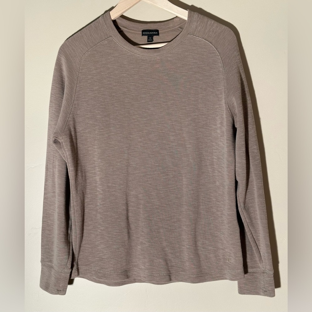 Banana Republic Crewneck Sweater Men’s Medium Taupe Textured
